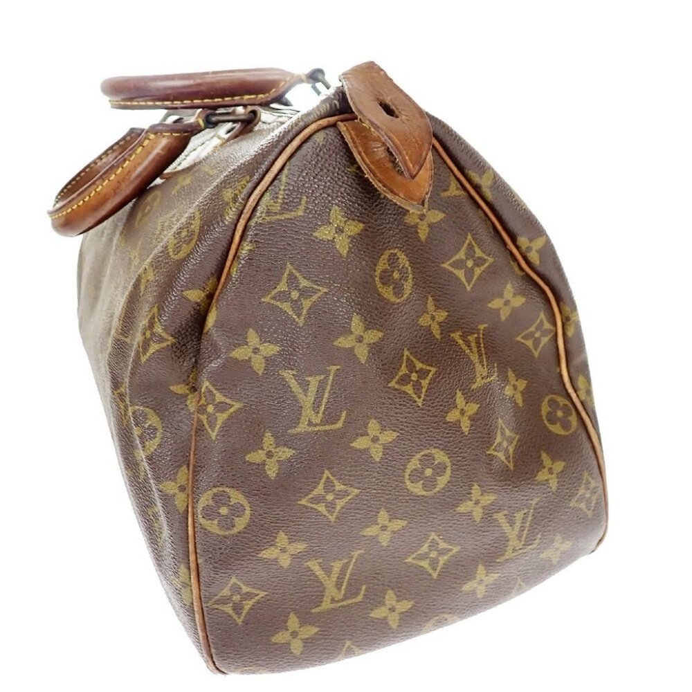 AUTHENTIC LOUIS VUITTON Speedy 35 Travel Hand Bag Monogram Leather Brown - Picture 2 of 8